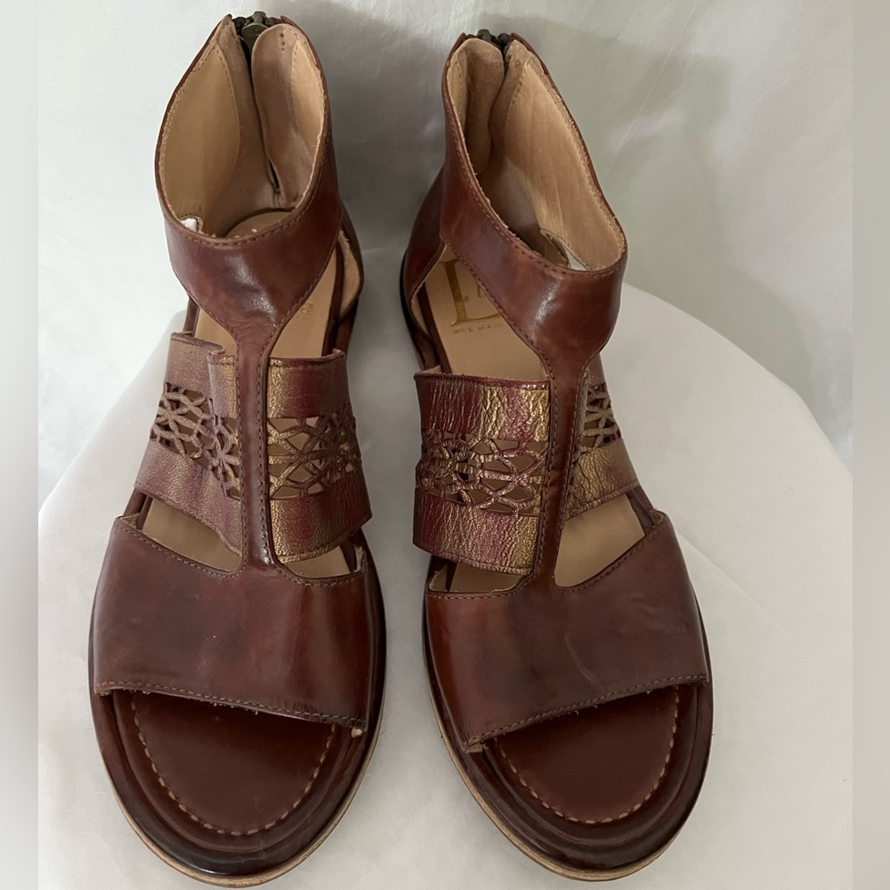 New La Bottega Di Lisa Leather Sandals Size 38